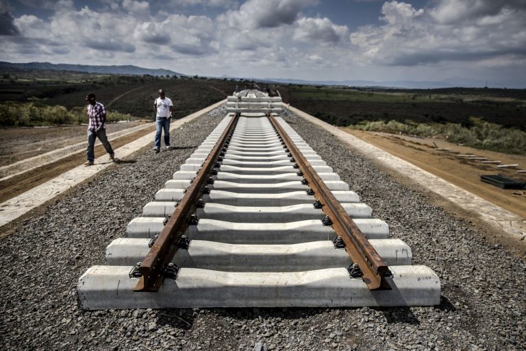 Railroad to Nowhere in Kenya. Construction has stopped.