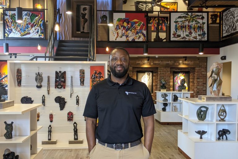 Charlotte art gallery owner showcases African culture and mission to improve lives of his countrymen